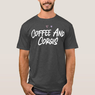Kaffe- och Corgis-nuny Kärlek Cute Hearts T Shirt