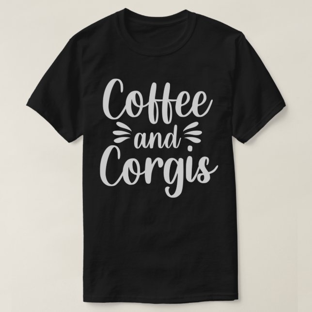 Kaffe och Corgis Welsh Hund älskare Fisherman T Shirt (Design framsida)