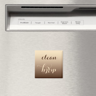 Kaffe och Cream Clean eller Dirty Dishwasher Magne Magnet