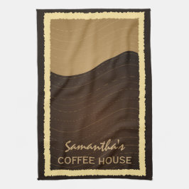 Kaffe och Cream Vågar Lodrät Kitchen Tea Towel Kökshandduk