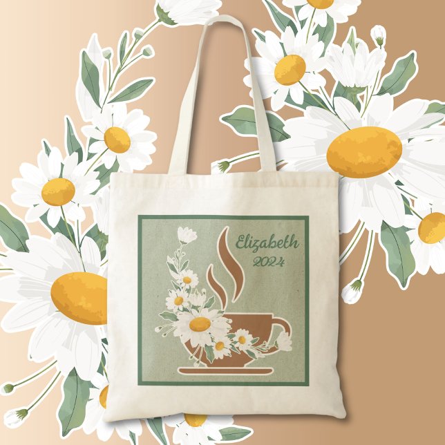 Kaffe och Daisy Tygkasse (COFFEE & DAISIES TOTE)