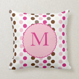 Kaffe och den rosa färgrika polka dots kudder kudde