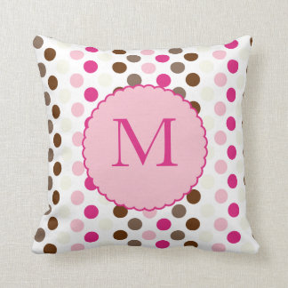 Kaffe och den rosa färgrika polka dots kudder kudde