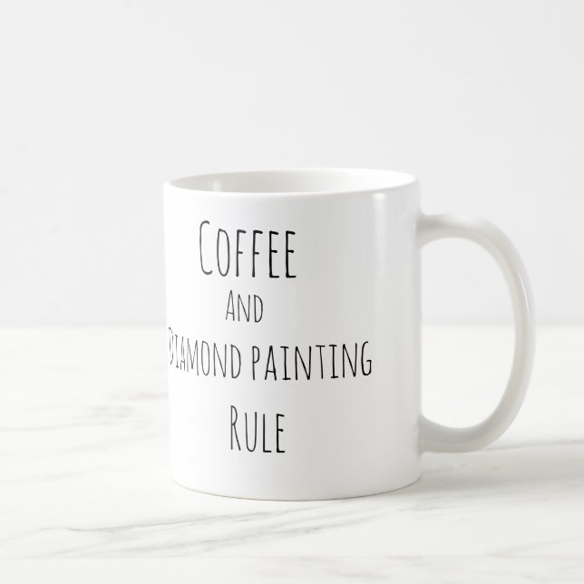 Kaffe och diamantmålning regerar kaffemugg (Höger)