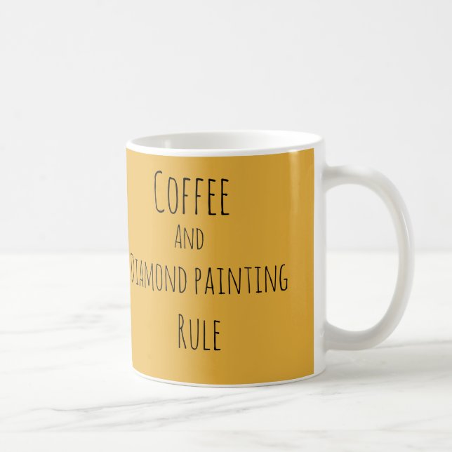 Kaffe och diamantmålning regerar kaffemugg (Höger)