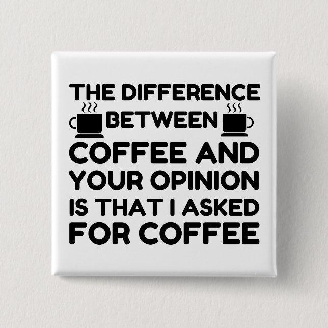 Kaffe och ditt yttrande knapp (Framsida)