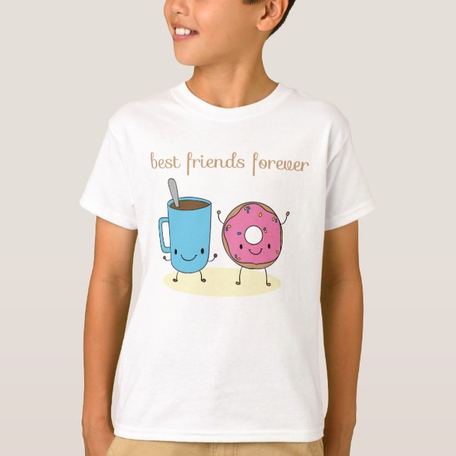 Kaffe och Donut Best Friend T Shirt (Framsida)
