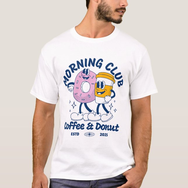 Kaffe och Donut! T Shirt (Framsida)