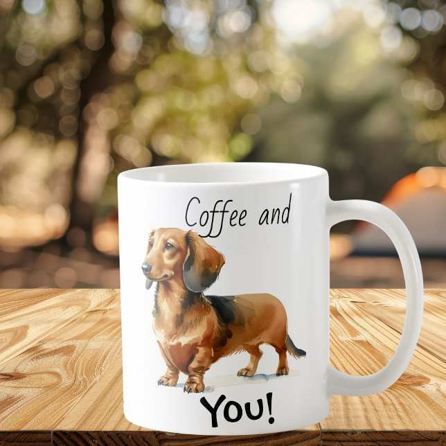 Kaffe och du! Dachshund Cute Kaffemugg (Popular design)