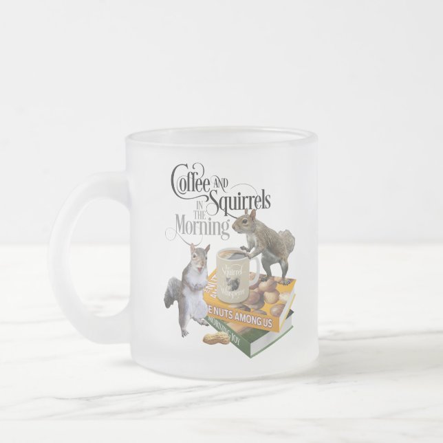 Kaffe- och ekorrreler - Finny ekorre Älskare Frostad Glasmugg (Vänster)