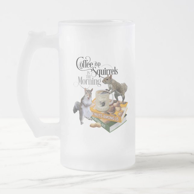 Kaffe- och ekorrreler - Finny ekorre Älskare Frostat Ölglas (Vänster)