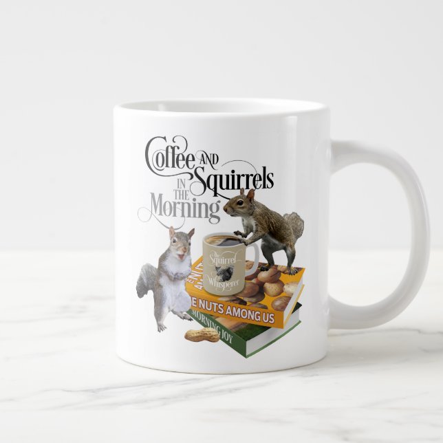 Kaffe- och ekorrreler - Finny ekorre Älskare Jumbo Mugg (Höger)