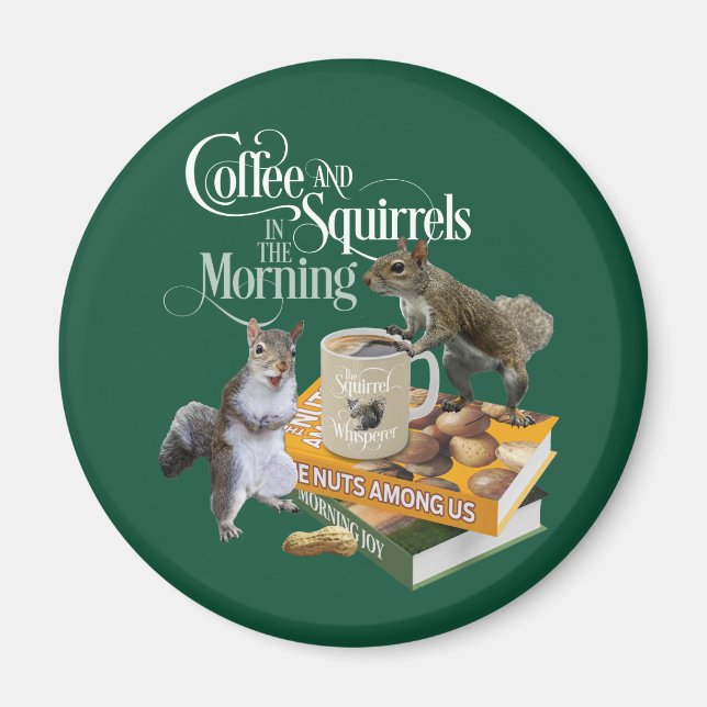 Kaffe- och ekorrreler - Lungekorre Älskare Magnet (Framsidan)
