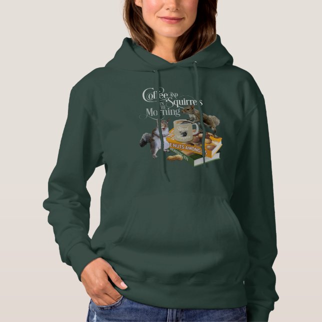 Kaffe- och ekorrrels - Lung Squirrel Älskare Hoodi T Shirt (Framsida)
