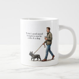 Kaffe och en fransman sätter igång dagen på rätt s jumbo mugg