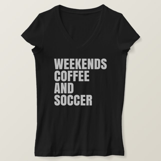 Kaffe och fotboll i Mamma Life helg T Shirt (Design framsida)
