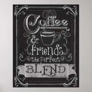 Kaffe- och friends Chalk Board Art Poster