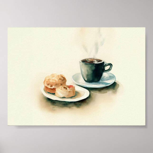 Kaffe och frukost-målning poster (Framsidan)