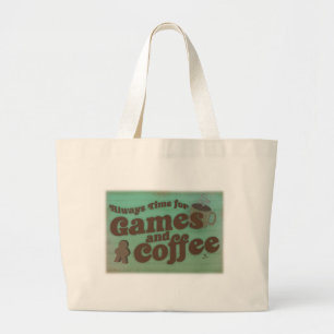 Kaffe och Games Times Roligt Vintage Stil Jumbo Tygkasse