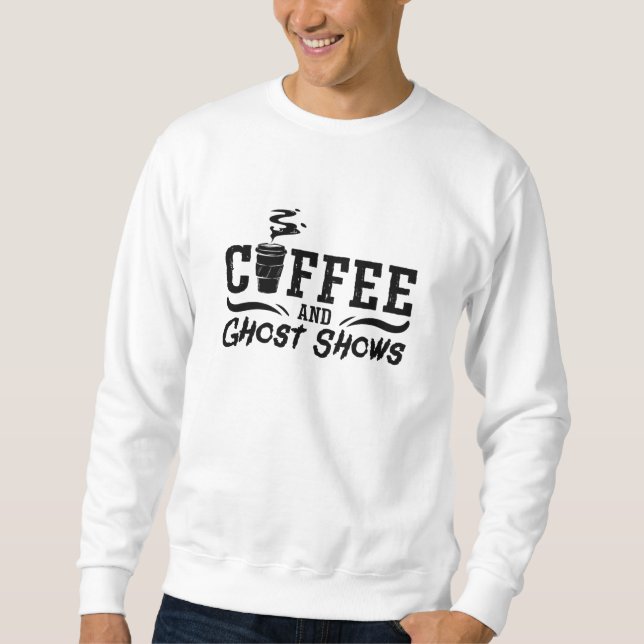Kaffe och Ghost visar Ghost Hunter Lång Ärmad Tröja (Framsida)