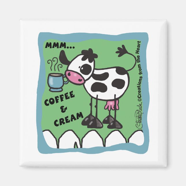 Kaffe och gräsklipp magnet (Framsidan)