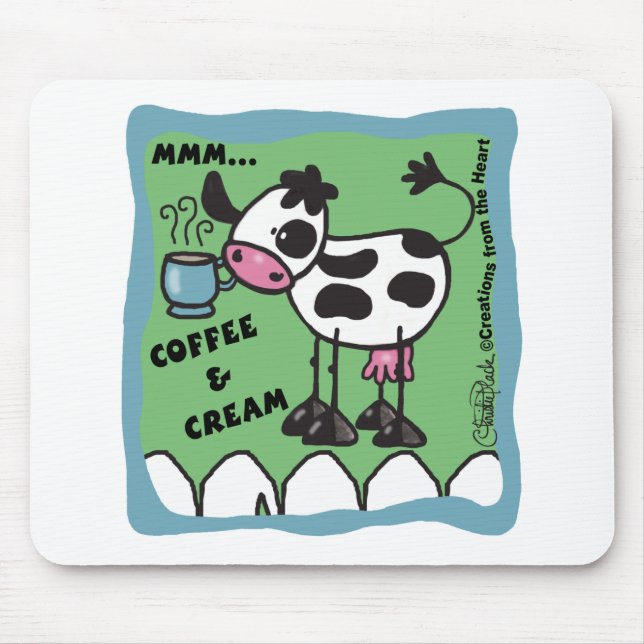 Kaffe och gräsklipp musmatta (Framsidan)
