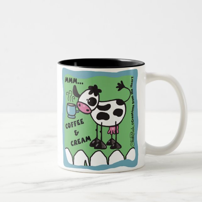 Kaffe och gräsklipp Två-Tonad mugg (Höger)