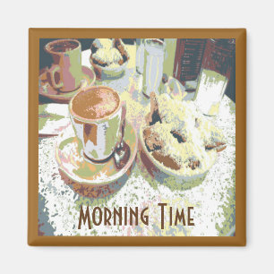 Kaffe och grimgarn Nya Orleans Cafe Aulait Donuts Magnet