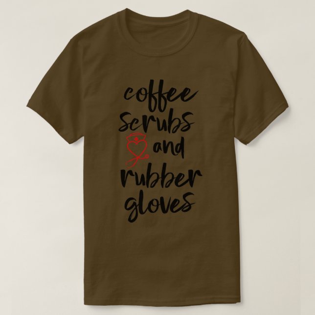 Kaffe- och gummihandskar 3 t shirt (Design framsida)