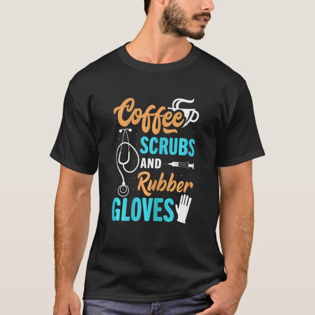 Kaffe och gummihandskar för kvinnor t shirt (Framsida)
