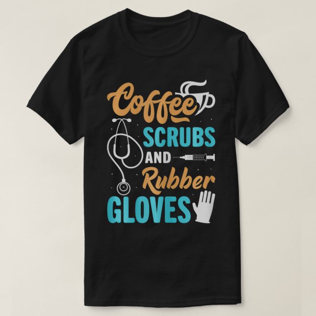 Kaffe- och gummihandskar för kvinnor t shirt (Design framsida)