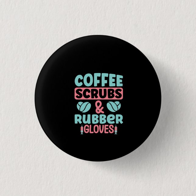 Kaffe- och gummihandskar för sjuksköterskor knapp (Framsida)