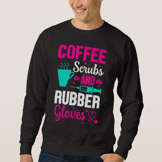 Kaffe- och gummihandskar från Doktor Lång Ärmad Tröja (Framsida)