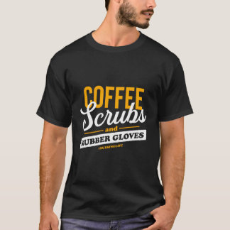 Kaffe- och gummihandskar samt dynäsa t shirt
