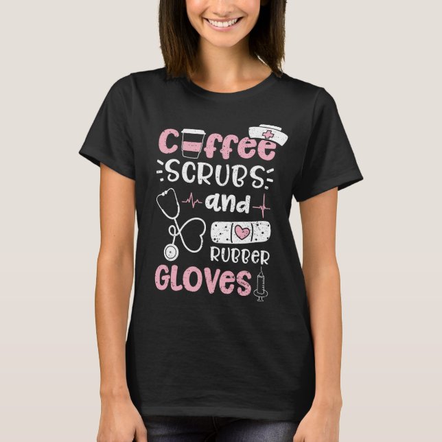 Kaffe- och gummihandskar t shirt (Framsida)