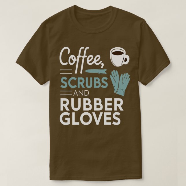 Kaffe- och gummihandskar t shirt (Design framsida)