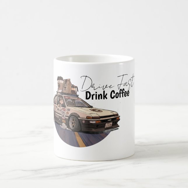 Kaffe och hastighet kärlek kaffekopp för bilentusi (Center)