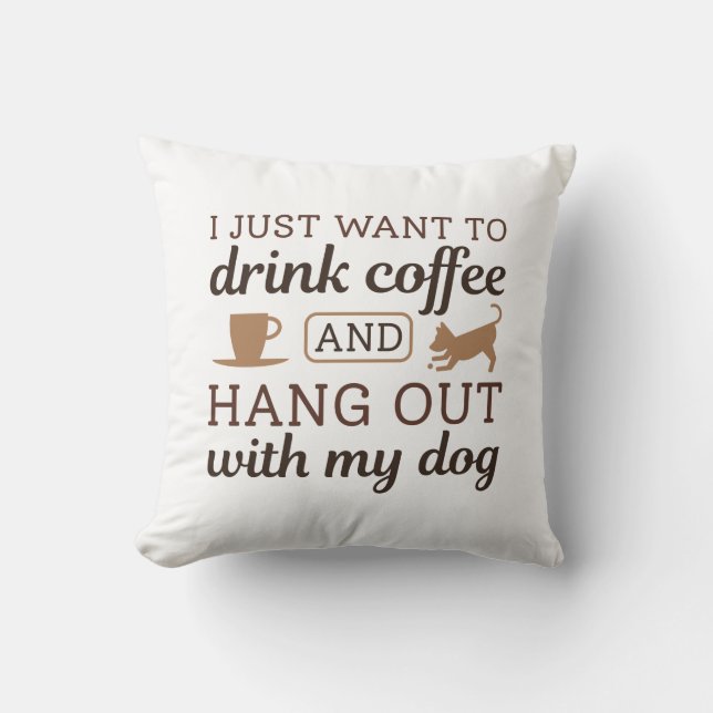 Kaffe och Hund Kudde (Framsida)