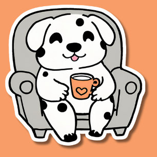 Kaffe och Hund vattentätt Klistermärken