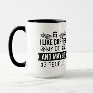 Kaffe och hundar introvert vän födelsedag rolig mugg