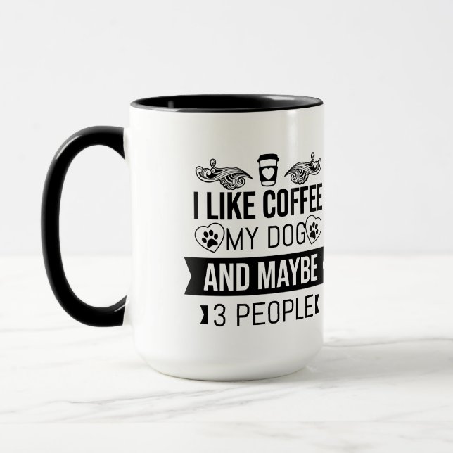 Kaffe och hundar introvert vän födelsedag rolig mugg (Vänster)