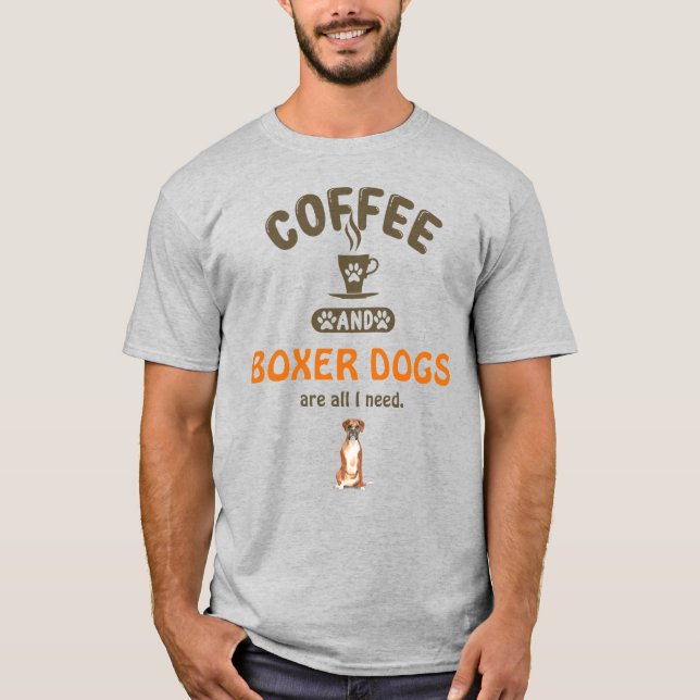 Kaffe och Hundar T-Shirt (Framsida)