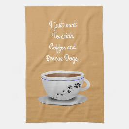 Kaffe- och hundkökshandduk kökshandduk