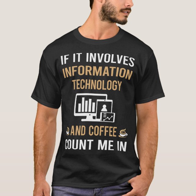 Kaffe och informationsteknik t shirt (Framsida)