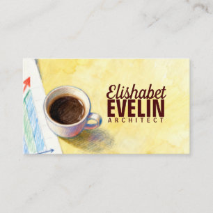 Kaffe och intäktstillväxtdiagram visitkort