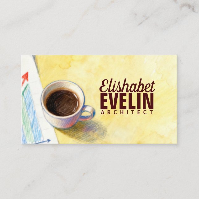 Kaffe och intäktstillväxtdiagram visitkort (Framsida)