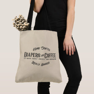 Kaffe och Ironic Funny Retro Restaurant Tygkasse