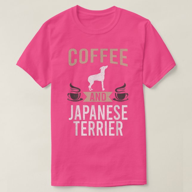 Kaffe och japansk terrier Hund älskare T Shirt (Design framsida)
