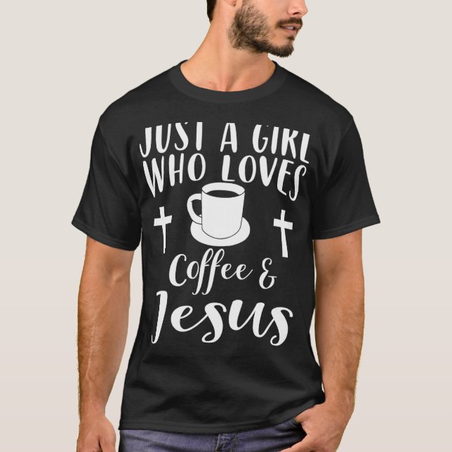 Kaffe Och Jesus Kläder - Kaffe Design T Shirt (Framsida)