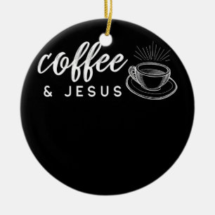 Kaffe och Jesus, koffein och bön för Julgransprydnad Keramik